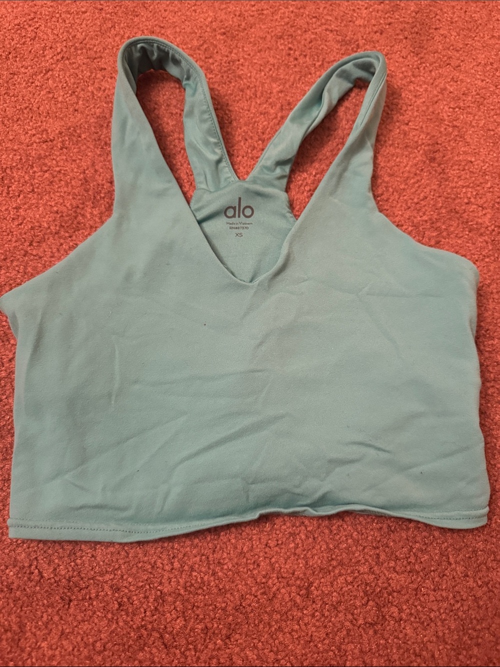 Alo Cropped Sports Bra in Sage Green